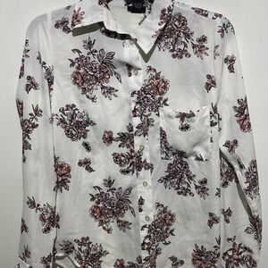 Rue21 Women's Multicolor Floral Collared Long Sleeve Button Up Shirt Size XS